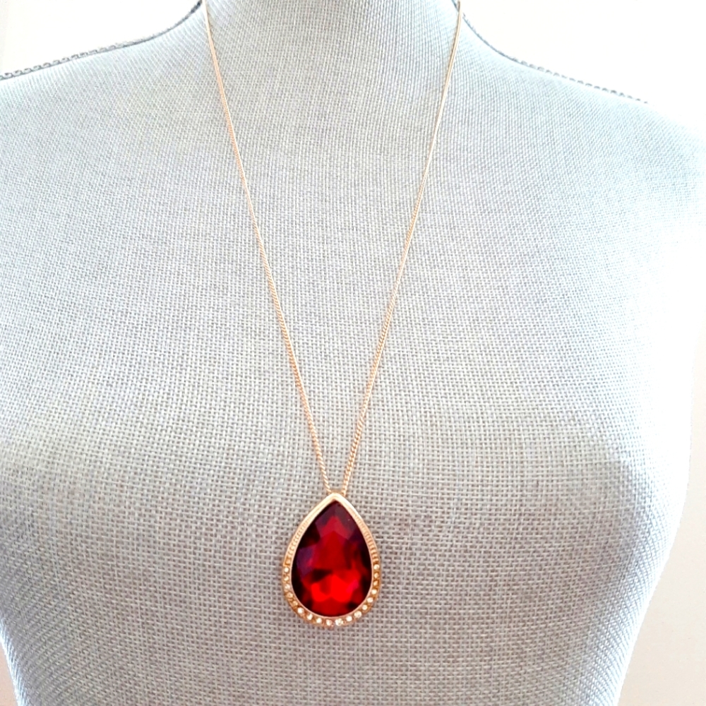 Red Crystal & Rhinestone Necklace